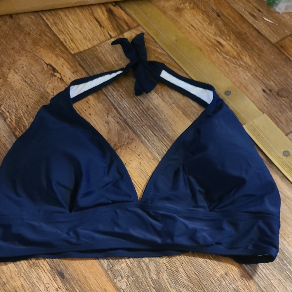 Navy Blue Halter Bikini Top